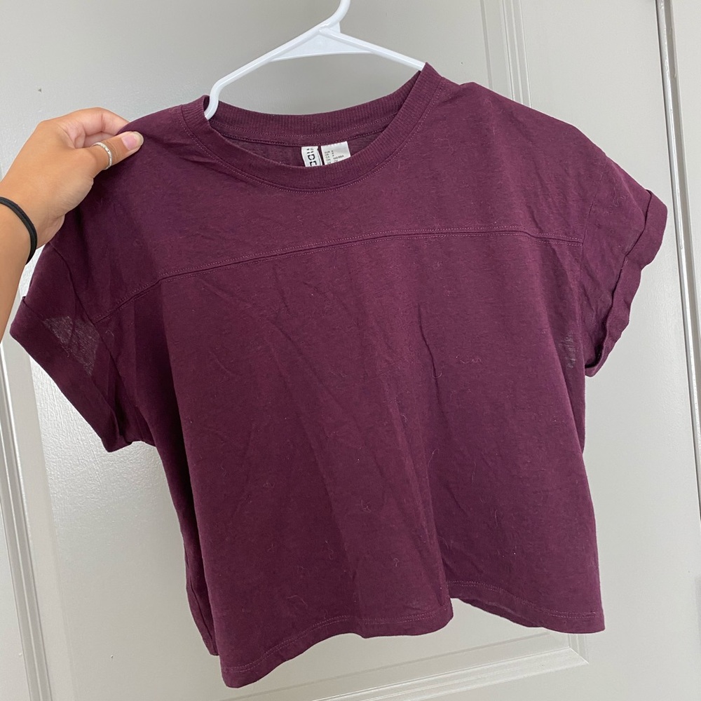 H&M DIVIDED maroon crop top